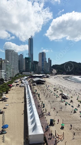 Beach, Ocean and City Skyline Surrounded by Nature