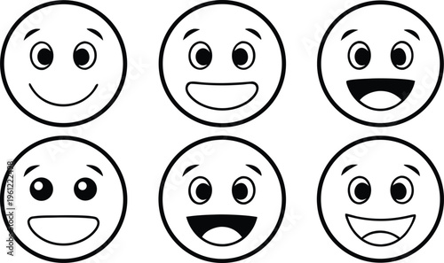 Smiling face emoticon in black and white smiling faces emoticons expressions emotions