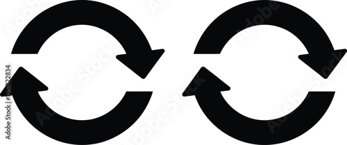 Two opposing circular arrows indicating bidirectional or reciprocal movement
