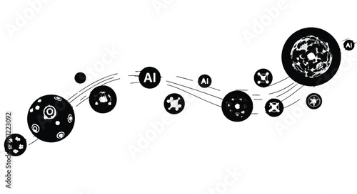 AI technology concept with robotic gears and connections