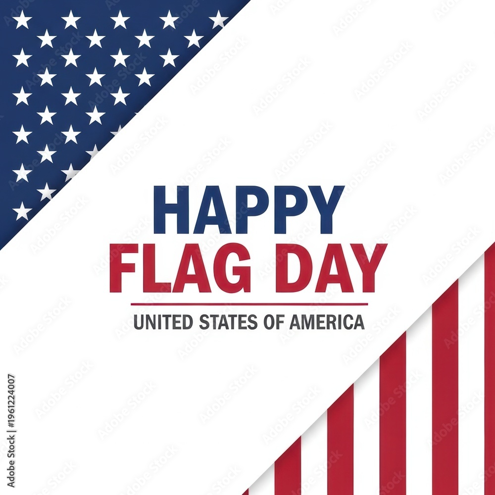 Obraz premium Flag Day, American patriotic banner, USA flag design, holiday greeting