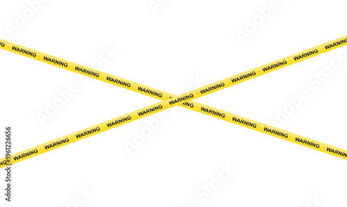 Yellow Warning Tape Vector for Safety Caution Crime Scene and Design PNG Background