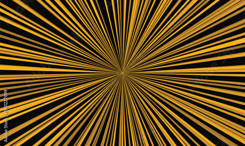 Yellow Sunburst Radial Speed Lines Abstract Vector Background for Action Comic Poster and Web