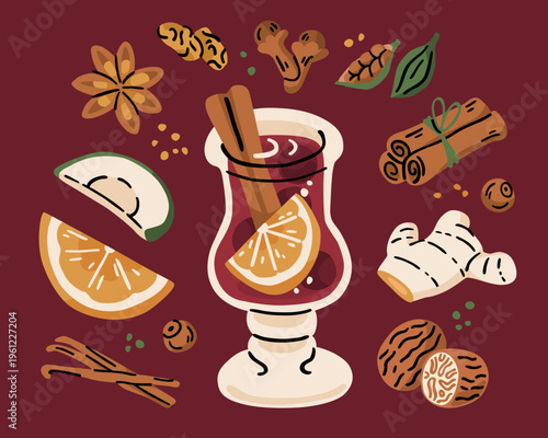 Mulled wine with spice and fruit