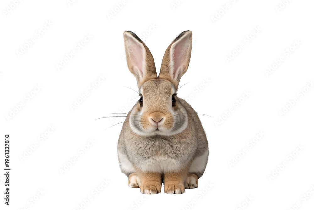 Fototapeta premium Cute rabbit sitting and looking directly forward