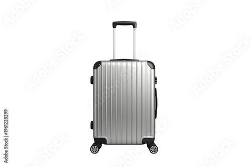 Silver luggage suitcase for travel journey preparing