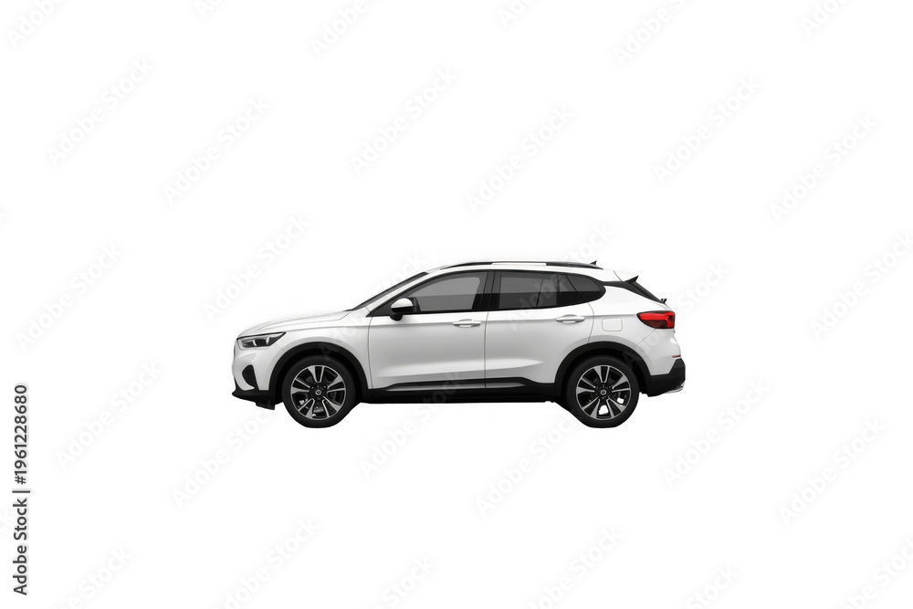 Fototapeta premium White modern suv car profile side view