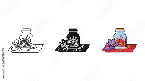 Saffron Spice Jar Culinary Ingredient