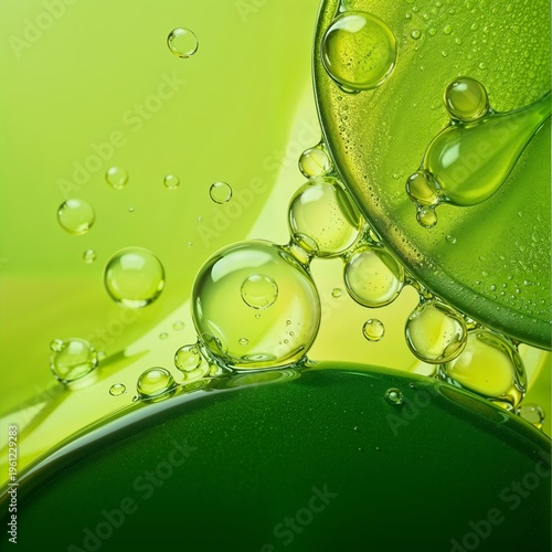 Natural Organic Serum with Bubbles Close-up for Beauty Product Design