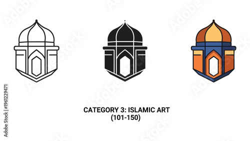 Mosque Dome Architecture Icon Commercial Symbol