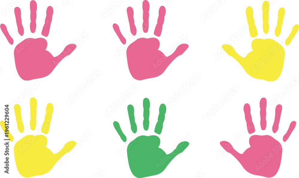 Fototapeta premium colorful hand prints vector illustration