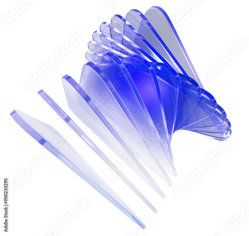 Tableau sur toile Abstract 3d glass layered effect with light purple blue gradient