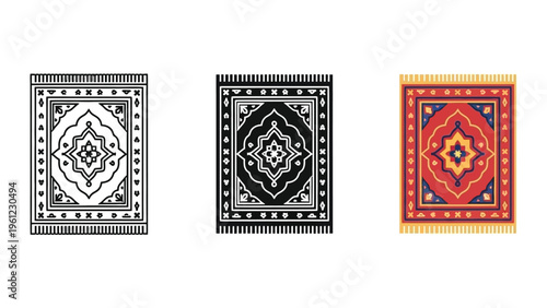 Oriental Rug Pattern Decorative Carpet Commercial Icon