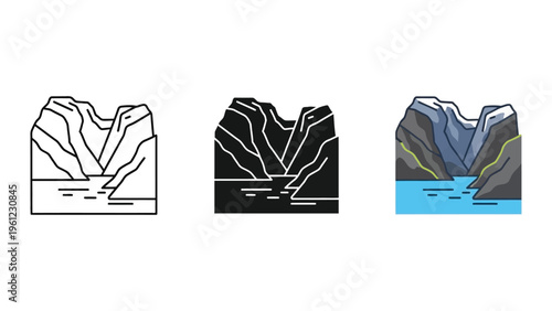 Mountain Fjord Landscape Commercial Scene