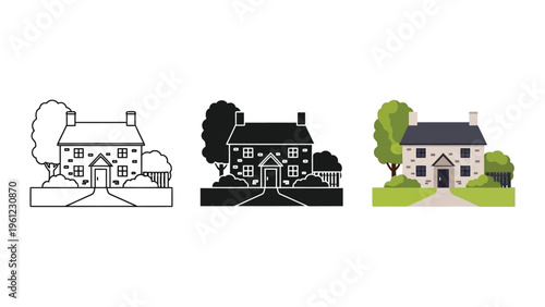 House Exterior Architecture Building Design Vector