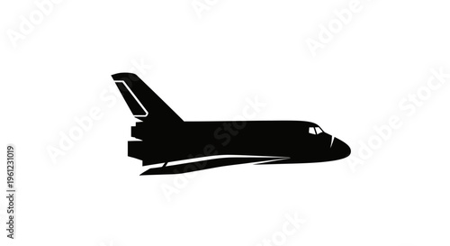 Silhouette of Space Shuttle in Flight