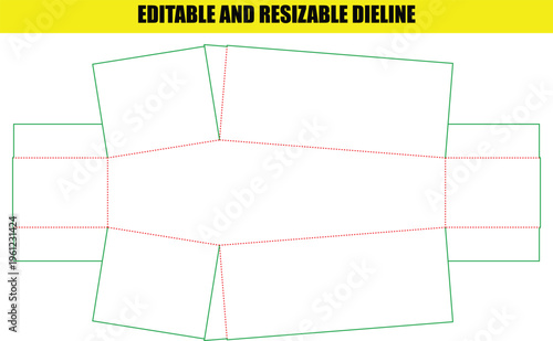 Professional flat layout for a customizable paperboard tray box packaging solution