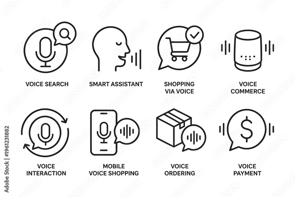 Fototapeta premium Various applications and functionalities of voice technology in daily tasks