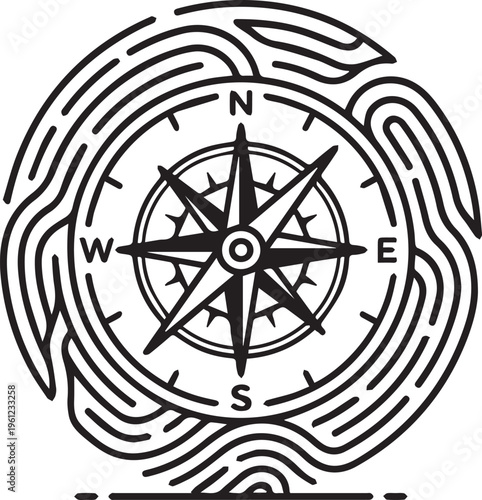 compass on a white