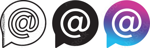 unique mention icon set for business