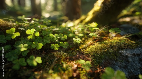 forest floor clover st patricks natural background