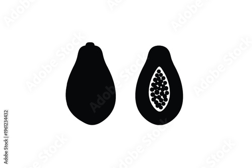 Simple vector illustration of apple and pear fruits in clean design