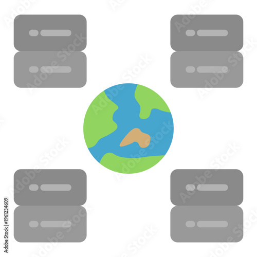 Content Delivery Network Vector Icon