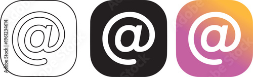 minimalist unique mention icon set