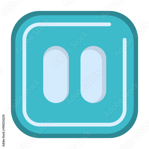 Pause Sqaure Vector Icon