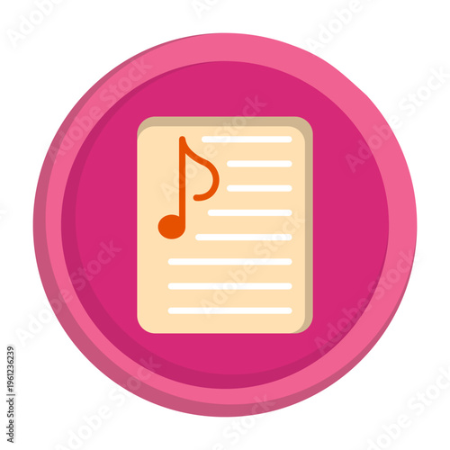 Music Playlist Circle Vector Icon