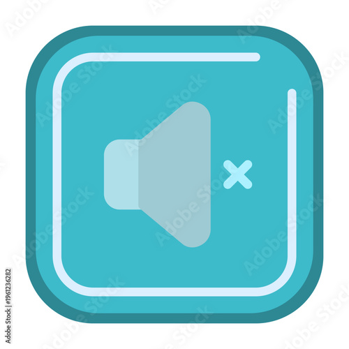 Mute Square Vector Icon