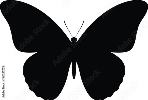 Abstract Black Organic Shape on White Background, Minimalist Design Element