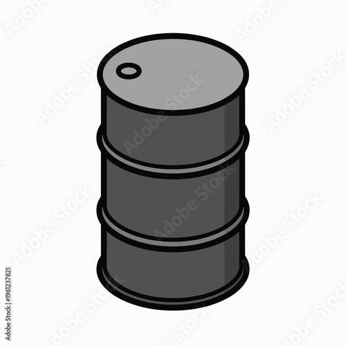 Industrial metal oil barrel cylinder.
