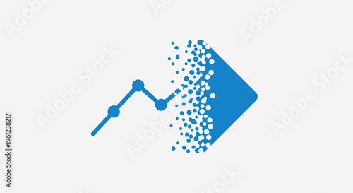 Blue Arrow Graph Rising Trend Chart.