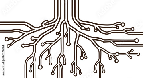 Circuit board design with many wires.