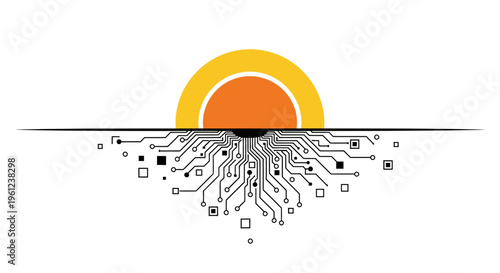 Circuit board microchip technology network.