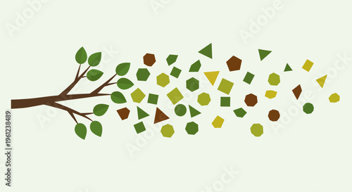 Leaves blowing in the wind.