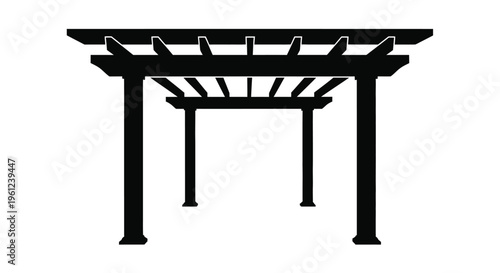 Black pergola structure a simple architectural design silhouette