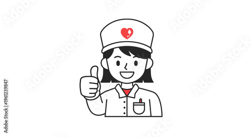 Friendly female nurse in uniform.