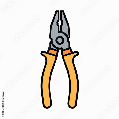 Pliers with orange rubber grips.