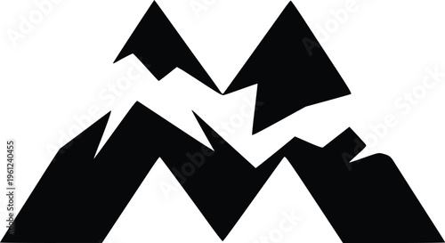 Black Mountain Range Silhouette Graphic Design