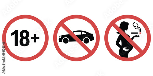 18 plus only, no drink and drive, do not drink alcohol during pregnancy, responsible lifestyle awareness concept, public safety message, health caution campaign theme, social responsibility illustrati