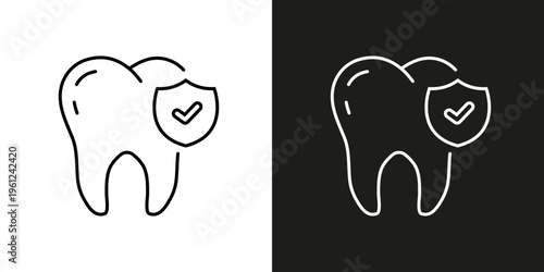 Teeth protection - vector editable stroke icon.