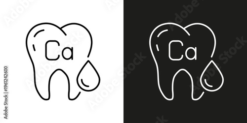 Calcium rich supplement for teeth - vector editable line icon.