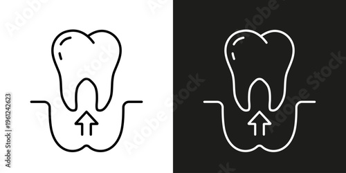 Tooth extraction - vector editable stroke icon.