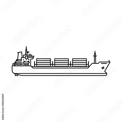 Large cargo ship with containers 1.