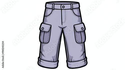 Gray cargo shorts with belt and pockets