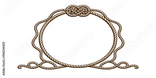 Antique rope frame with pearl beads isolated on white background