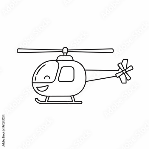 Smiling cartoon helicopter with rotor blades 6.