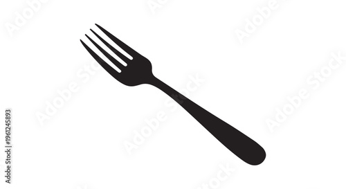 A simple black fork icon on a white background